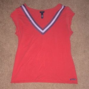 Light red v-neck t shirt from American Eagle